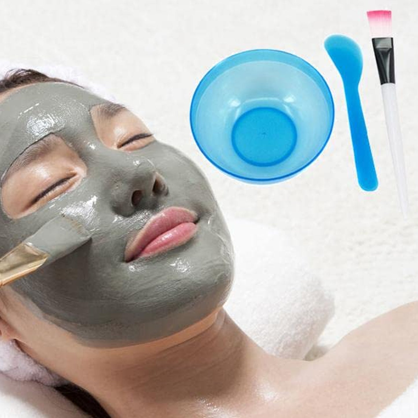 Wukusy 6-piece facial mask bowl set for girls, includes colorful bowls for skincare routines, made of durable plastic.