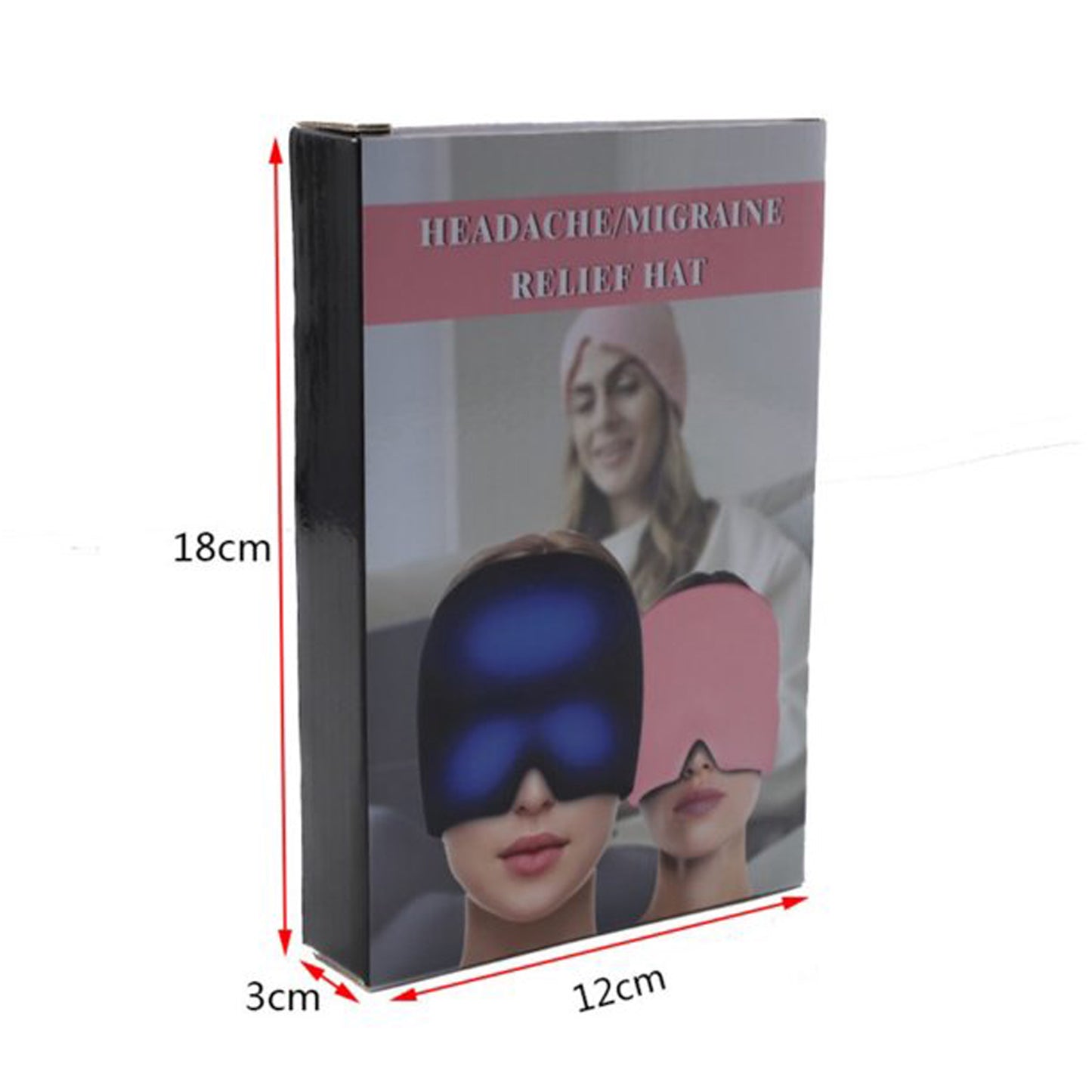 Wukusy headache relief hat and migraine cap with ice head wrap, designed for tension headaches, sinus relief, and puffiness.
