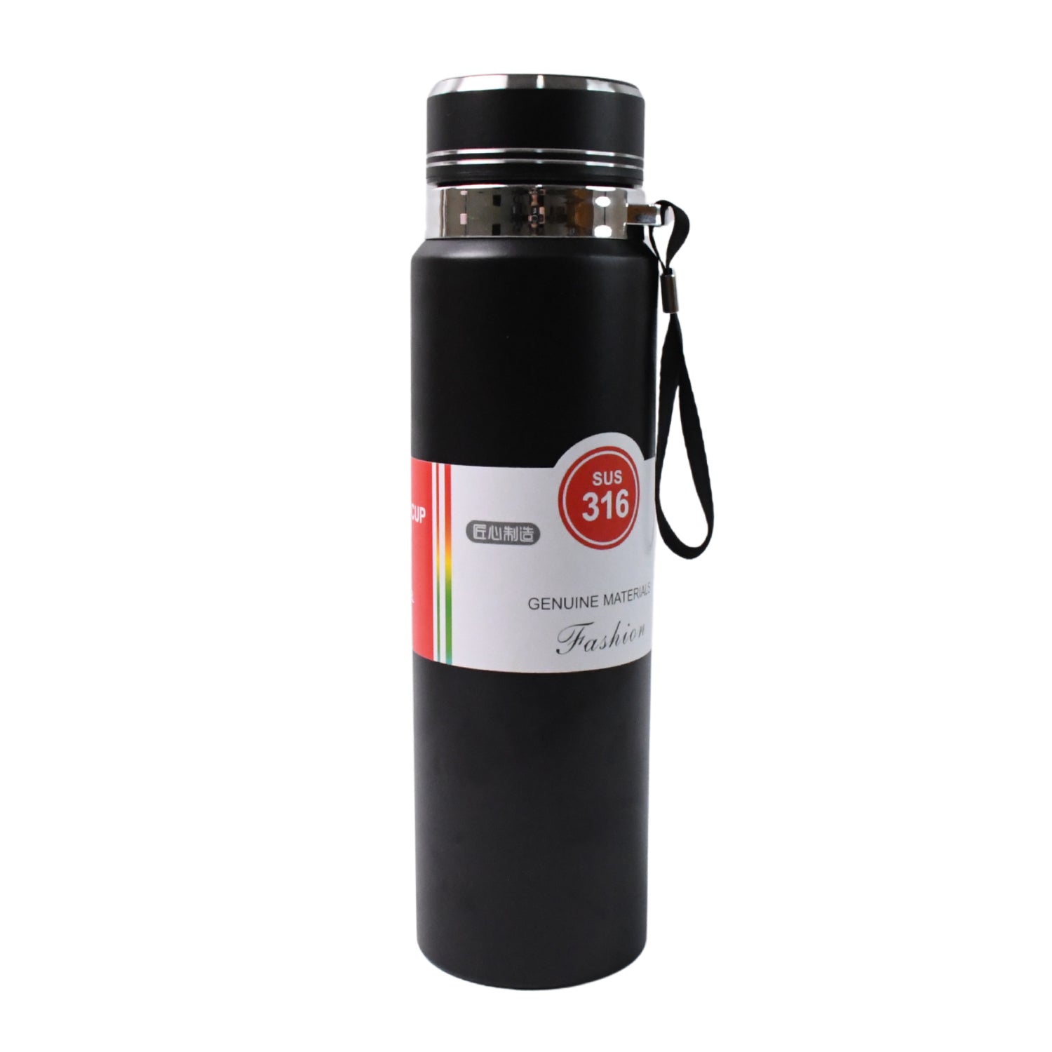 Wukusy stainless steel double wall insulation water bottle, 1000 ml capacity, with sleek design and secure lid for home and kitchen use