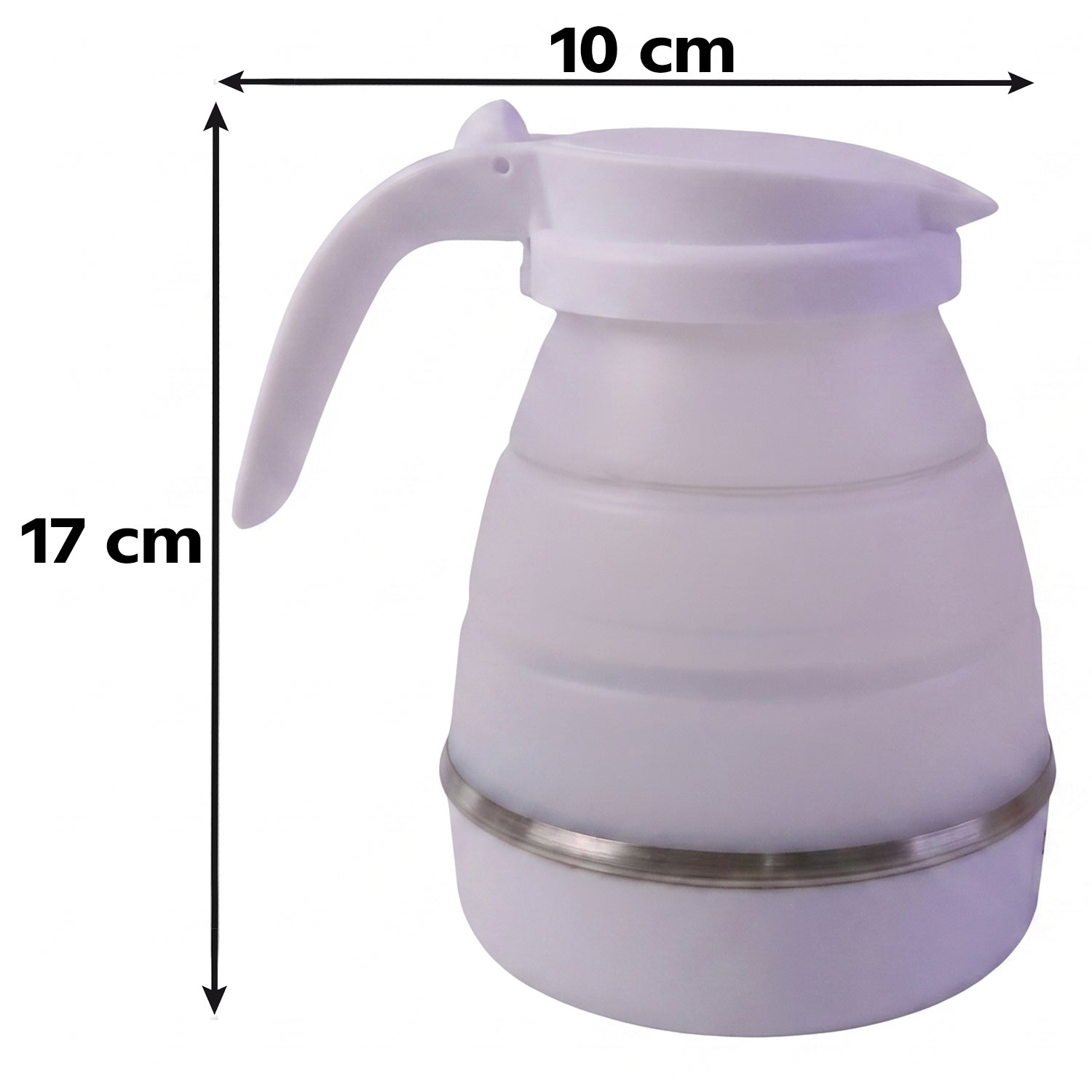 Wukusy collapsible travel electric kettle with 600ml foldable silicone water boiler, compact and portable for easy travel use.