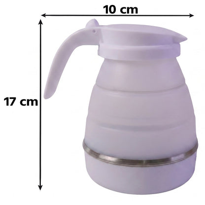 Wukusy collapsible travel electric kettle with 600ml foldable silicone water boiler, compact and portable for easy travel use.
