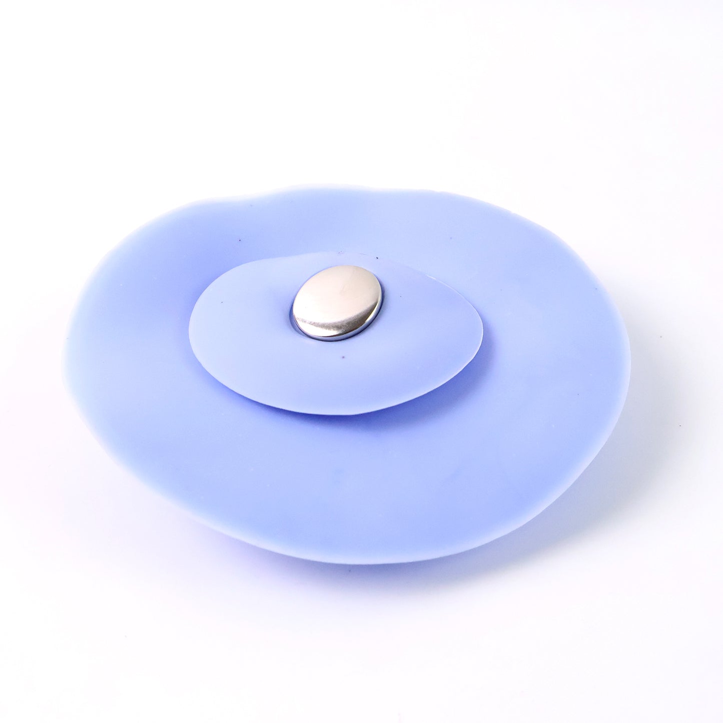 Blue silicone sewer sink sealer cover and drainer, Wukusy 2-in-1 kitchen accessory, shown in multicolour, designed to prevent clogs