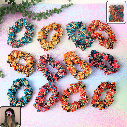 Set of 12 Wukusy printed fabric hairbands featuring stylish patterns, perfect for hair styling and everyday fashion accessories.