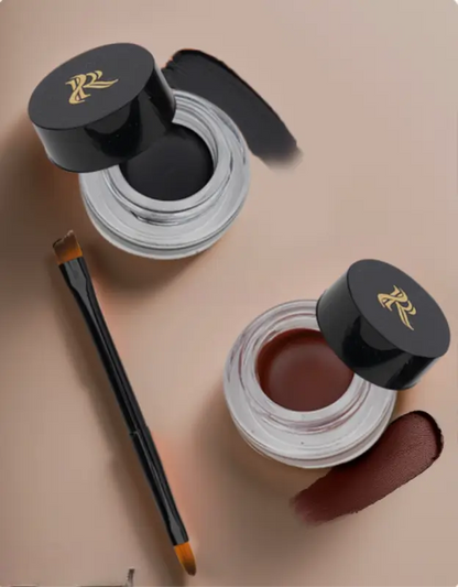 Ekom Gel Kajal & Eyeliner in black and brown shades, 6g, with a smooth application visible in the close-up image.