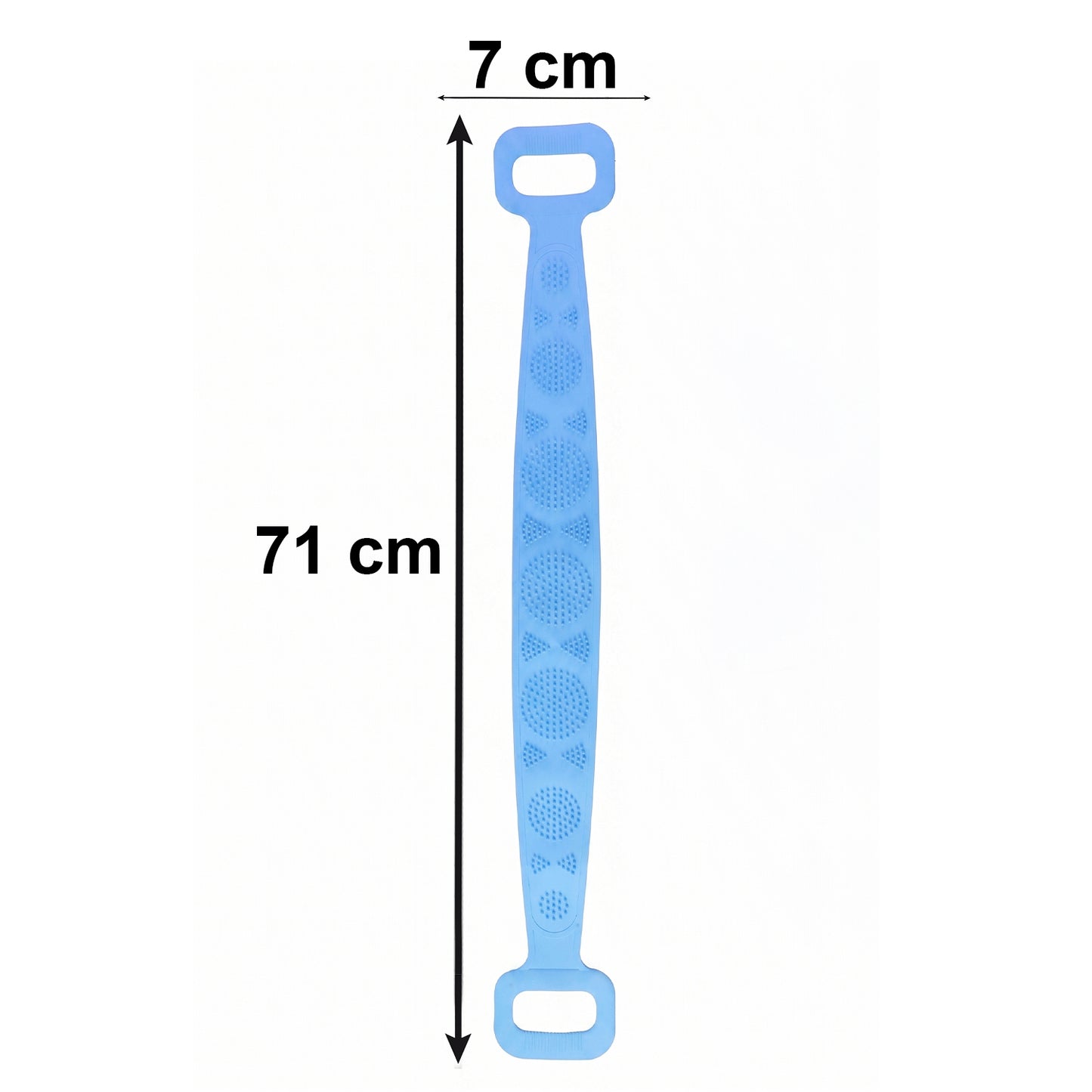 Wukusy long silicone body back scrubber belt for bath, showing the flexible, textured silicone surface for effective cleansing.