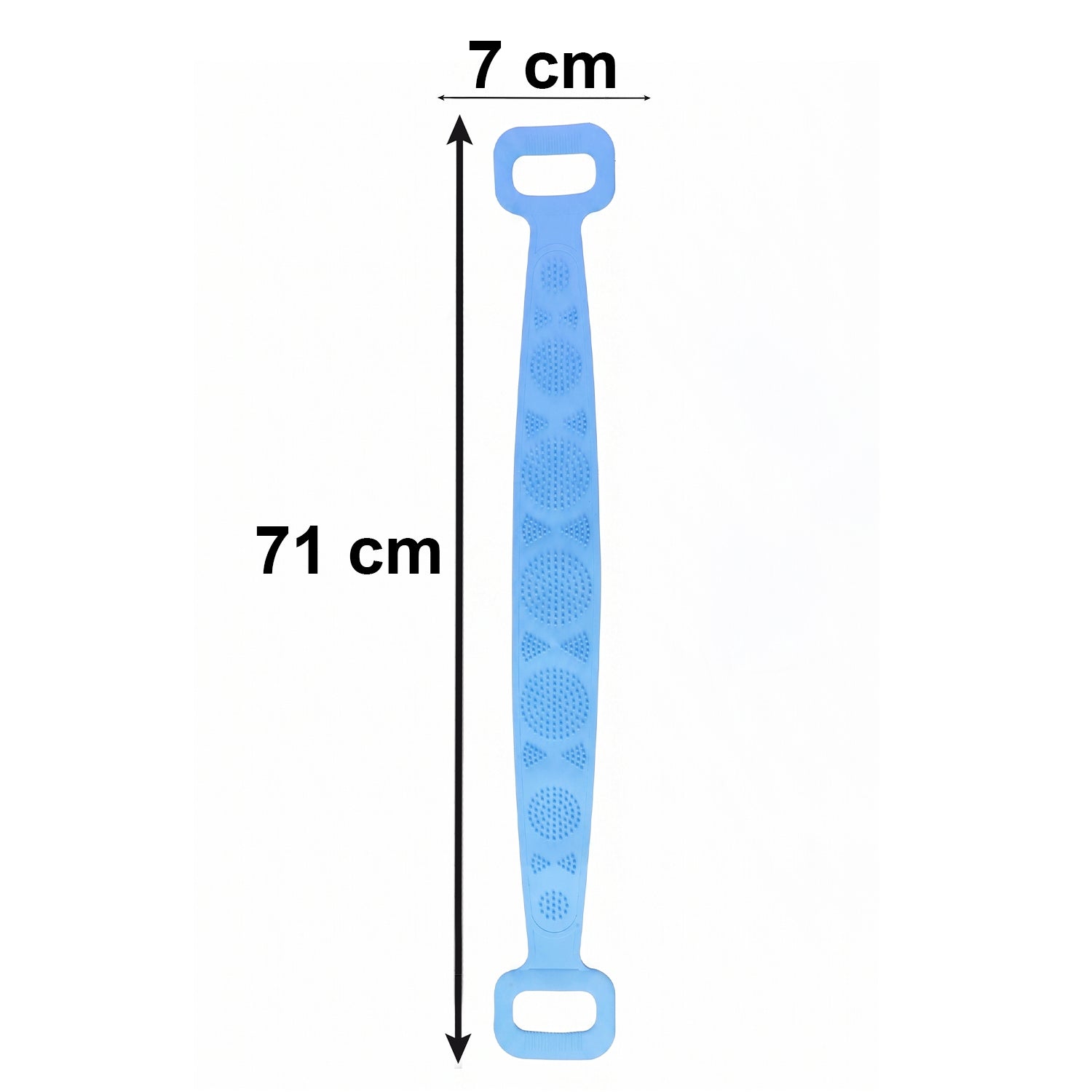 Wukusy long silicone body back scrubber belt for bath, showing the flexible, textured silicone surface for effective cleansing.
