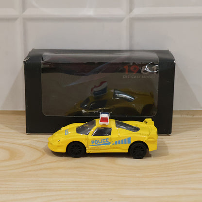 Wukusy police design mini toy car with pull-back friction mechanism for kids, featuring a detailed police car model.