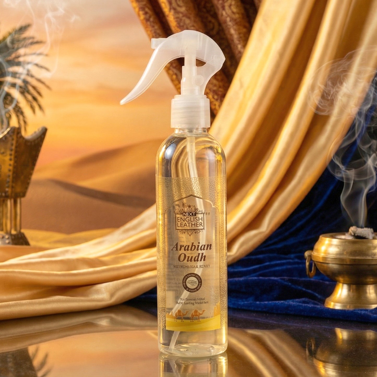Wukusy Arabian Oudh air freshener spray for home and office, 250ml bottle with elegant packaging and a fragrant scent