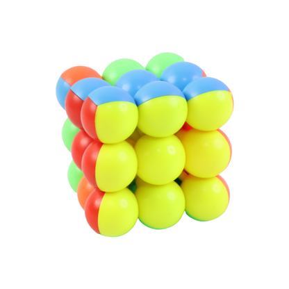Colorful Speed Ball Cube puzzle toy by Wukusy, showcasing a vibrant, multi-colored 3D cube for brain-teasing fun and dexterity.