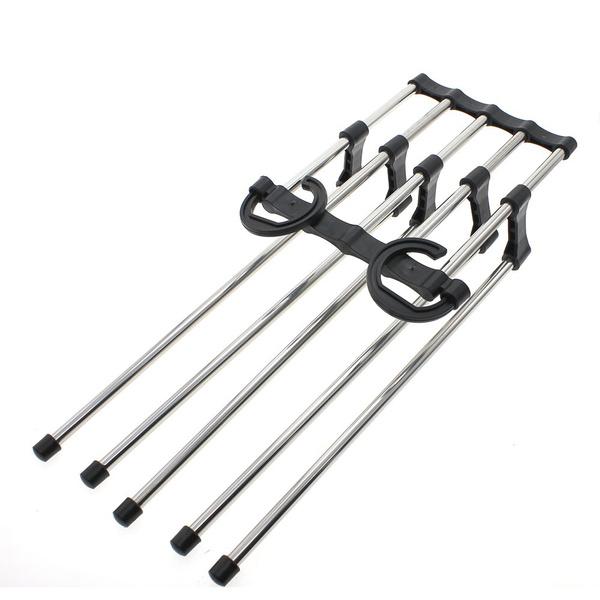 Wukusy 4660 adjustable trouser pants hanger organizer holding multiple pairs of trousers in a closet setting