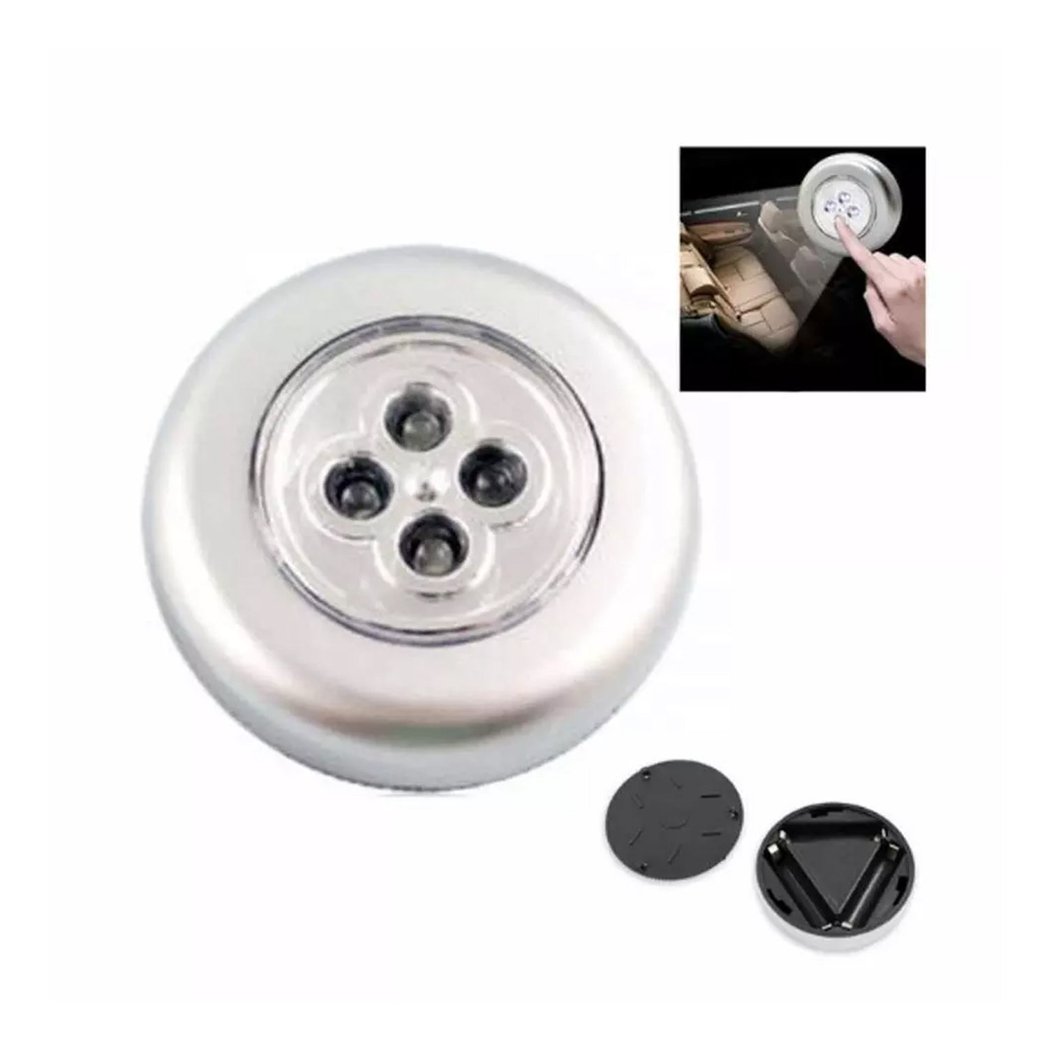 Wukusy 1716 LED battery-powered wireless night light stick-on touch lamp for closets, cabinets, counters, or utility rooms.