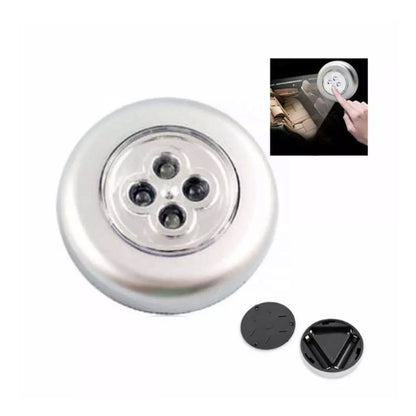 Wukusy 1716 LED battery-powered wireless night light stick-on touch lamp for closets, cabinets, counters, or utility rooms.