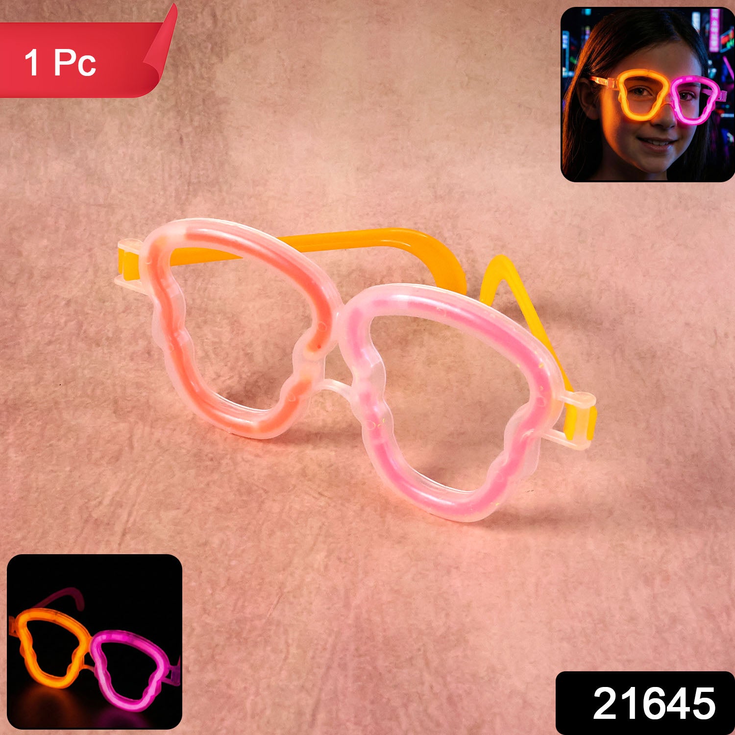 Glow party glasses for kids and adults from Wukusy, featuring bright, colorful LED-lit frames for fun nighttime celebrations.