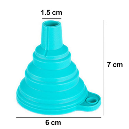 Wukusy silicone kitchen funnel for oil, sauce, water, and juice pouring, with flexible, durable design for easy transfer.