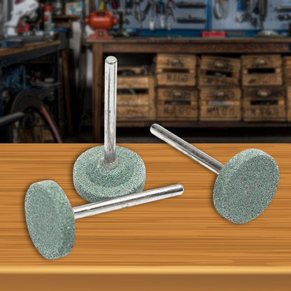 Set of three Wukusy mounted stone grinding heads for abrasive tools, ideal for home improvement and surface polishing tasks.