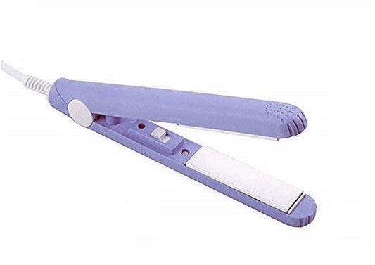 Wukusy 1215 mini portable electronic hair straightener and curler with black and red compact design on a white background
