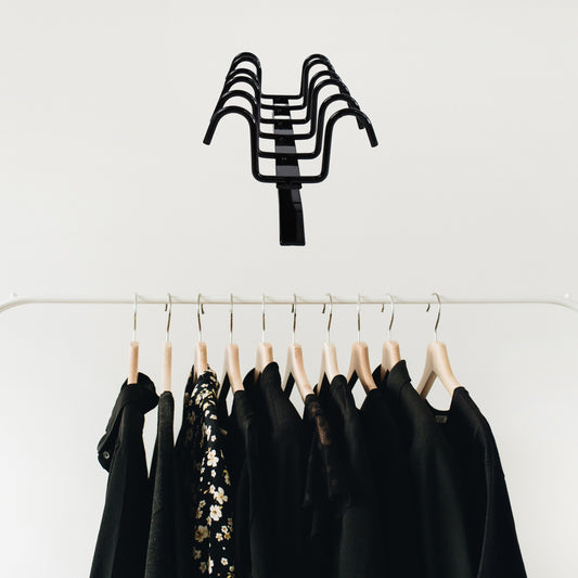Wukusy double-row metal cupholder rack with six hooks for kitchen or home organizing, made of durable iron.