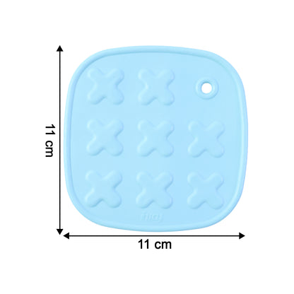 Wukusy heat-resistant multipurpose cup coaster and hot pot pad set with two black silicone pads for protecting surfaces