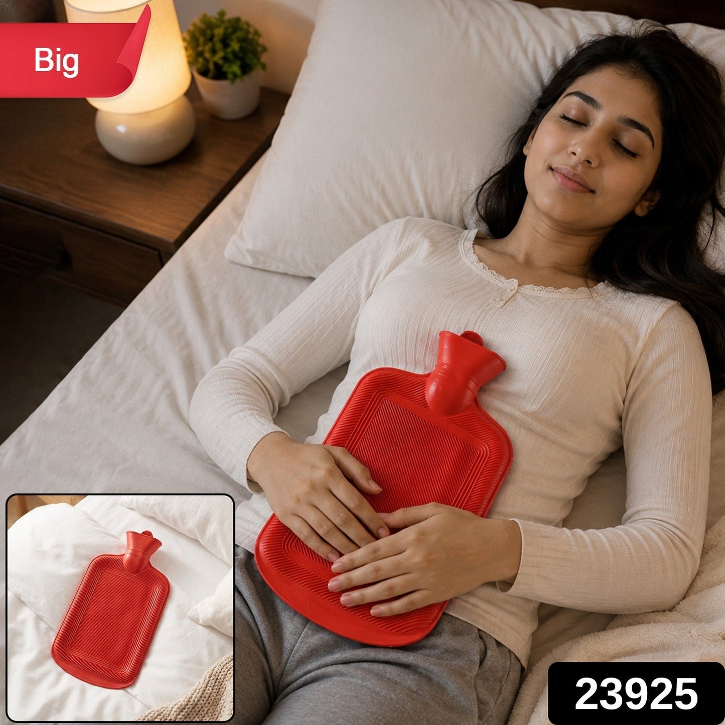 Big Size Hot Water Bag Rubber Bottle With Screw Cap For Warmth (1 Pc)