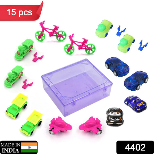 Set of 15 Wukusy friction-powered toy vehicles for kids, including push cars and go toys for boys and girls.