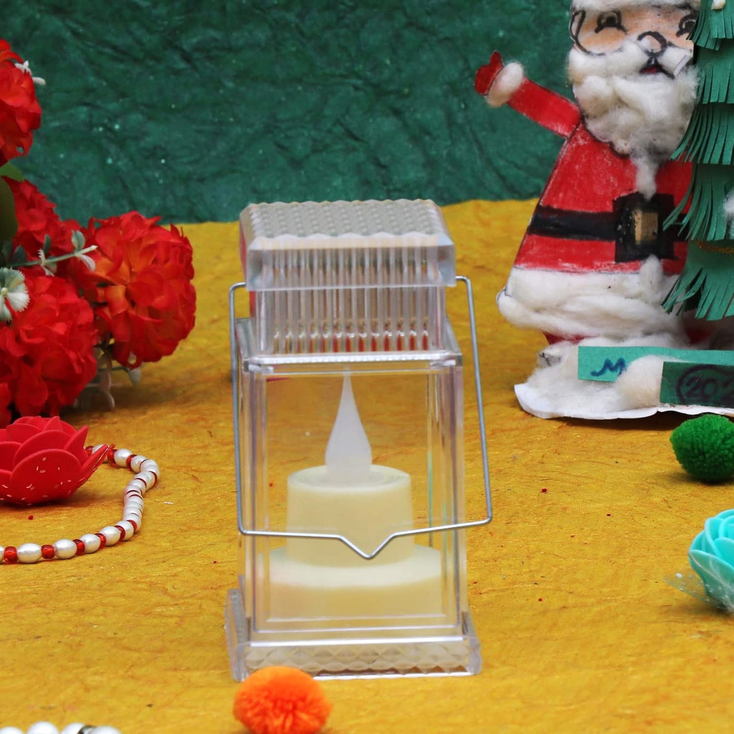 Set of four Wukusy LED flameless lantern style decorative candles for home decor, resembling real candles with warm glow.