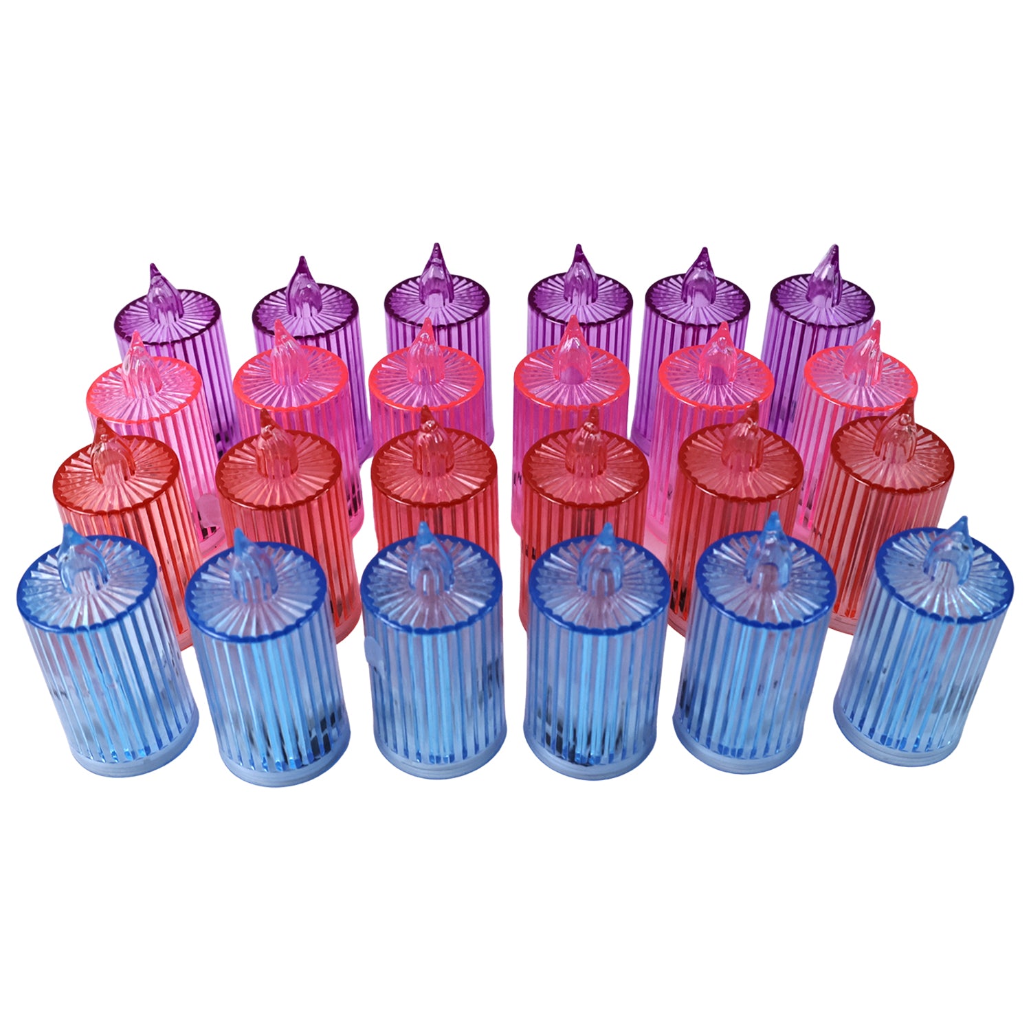 Set of 24 Wukusy decorative flameless LED candles for home decor, featuring realistic flickering light and warm glow.