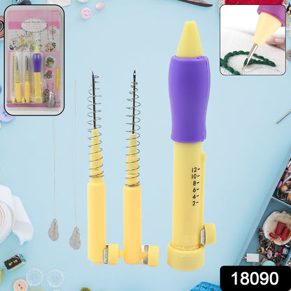 Wukusy punch needle DIY craft set for home improvement, featuring colorful punch needle tools and supplies for textile projects.