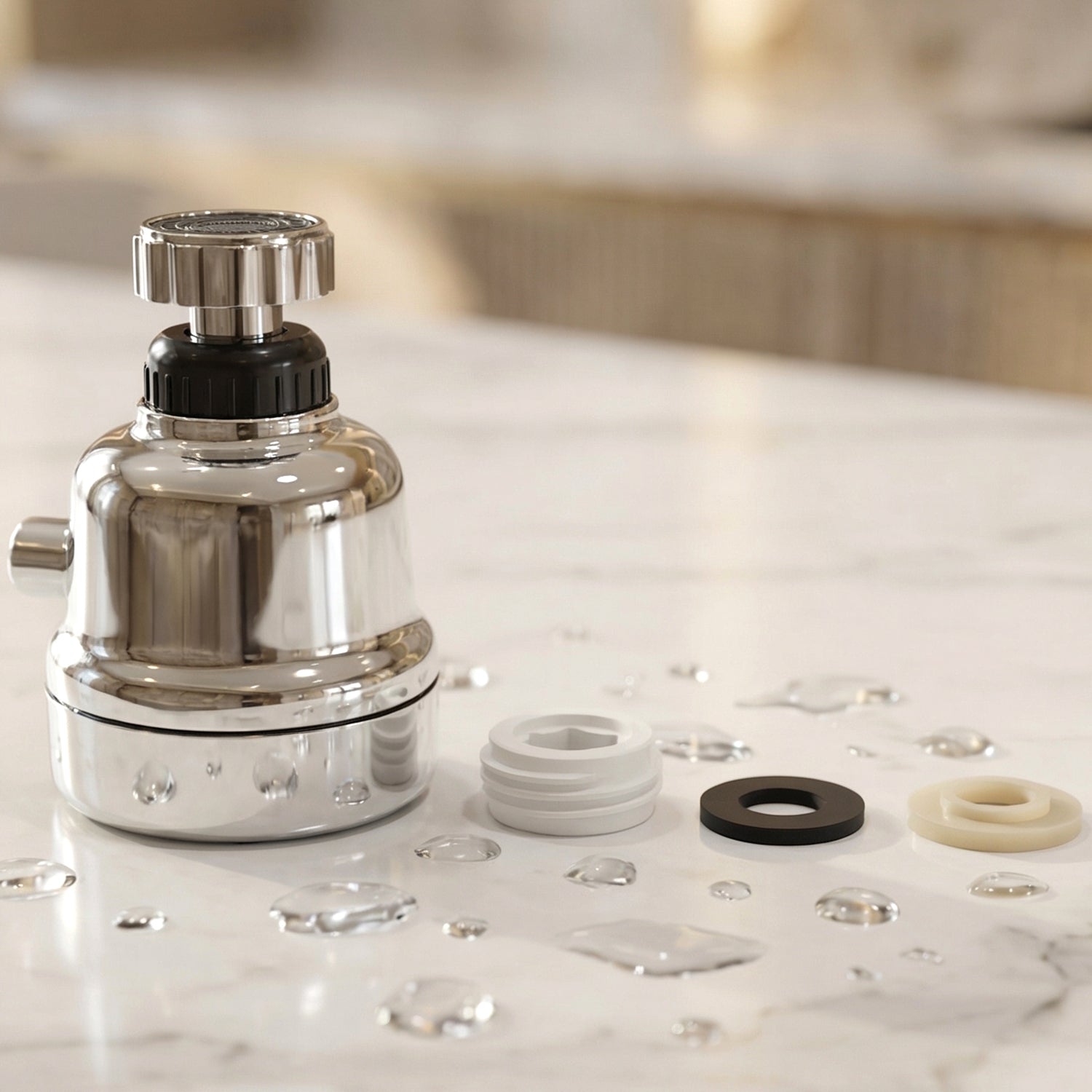Wukusy 360 rotating kitchen faucet sprayer head with ergonomic handle and multiple spray settings for easy kitchen use