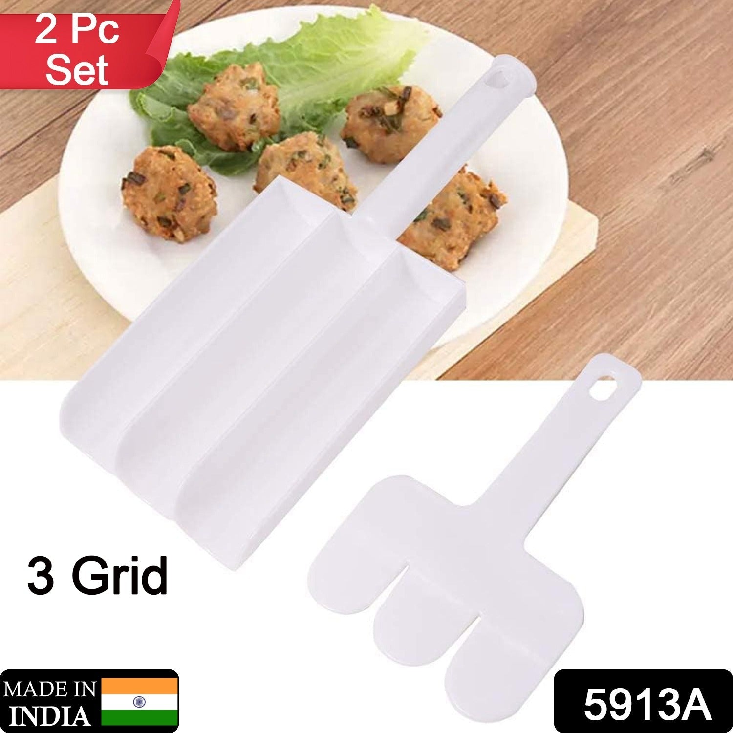 Wukusy 5913a small multifunction fritters maker set with two portable cake and doughnut scoops for making cake balls and ice cream.