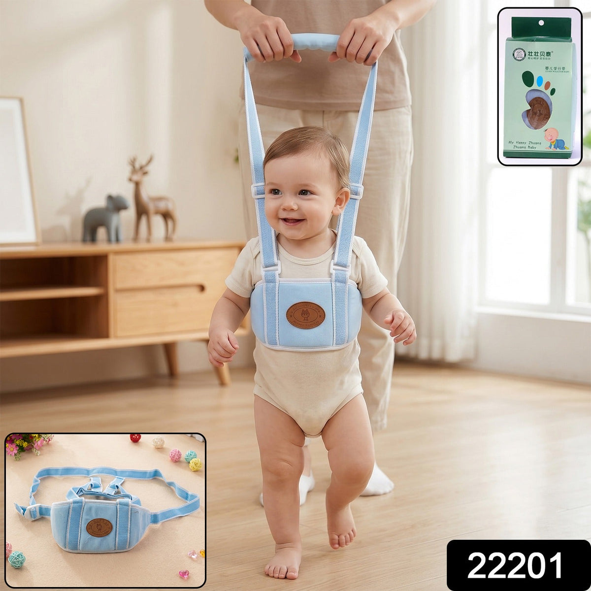 Wukusy baby walking assist belt with handle for toddlers, helping with balance and learning to walk safely.
