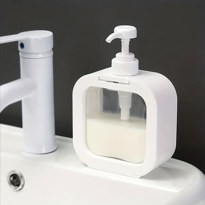 Clear plastic Snap Sink Dispenser pump bottles set by Wukusy, empty lotion bottles for kitchen or bathroom use.