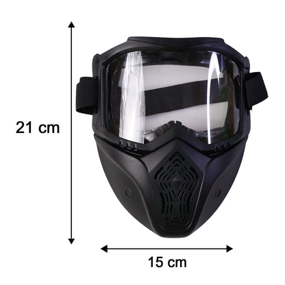 Wukusy protective bike goggle face mask with detachable riding glasses, dust-proof and comfortable for cycling and outdoor riding.