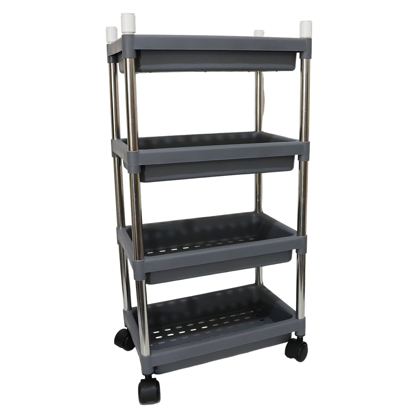 Wukusy 4-layer rolling storage cart with wheels, compact home & kitchen organization solution with sturdy metal frames
