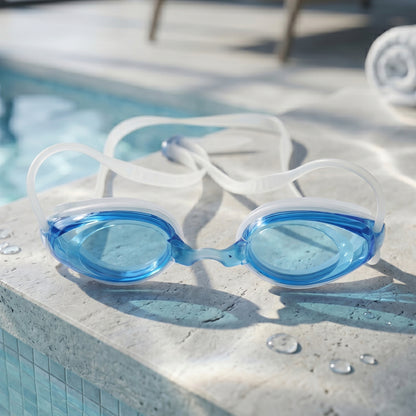 Kids comfortable fit swimming goggles by Wukusy with clear vision and adjustable strap, suitable for swimming.