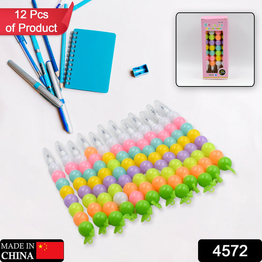 Wukusy multicolor pearls gel pen set with stylish pearl design, non-sharpening, attractive pens for kids, 12-pack of designer pens