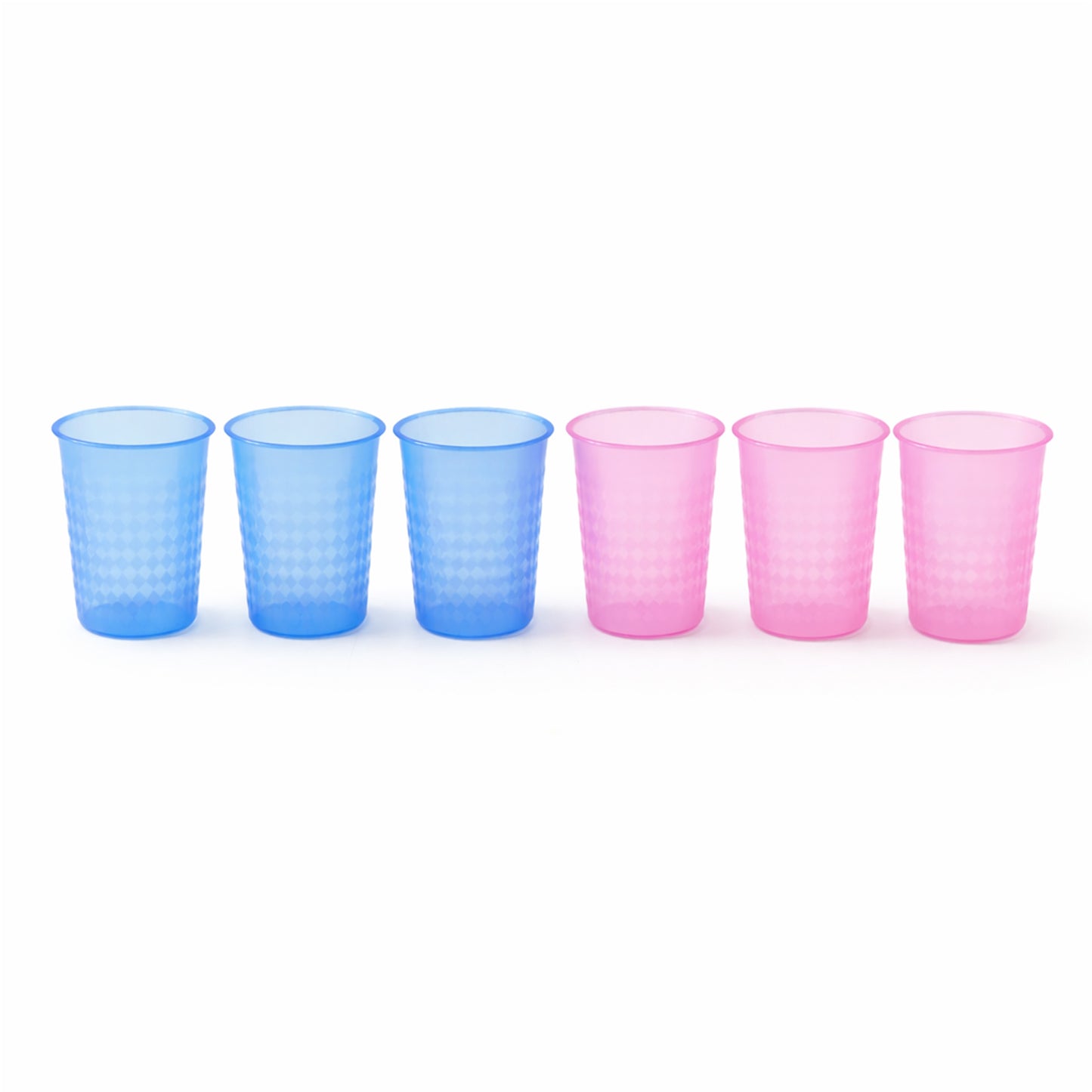 Set of six unbreakable plastic drinking glasses by Wukusy, 200ml each, with clear durable design for everyday use.