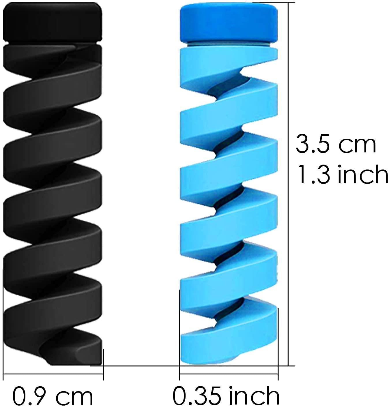 Wukusy Spiral Charger Spring Cable Protector for mobile data cables, prevents fraying and damage, black flexible coil design