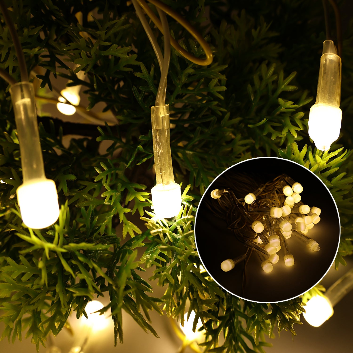 Wukusy LED decorative string fairy lights, 10 meters long, ideal for home decor with warm glowing bulbs on a flexible wire.