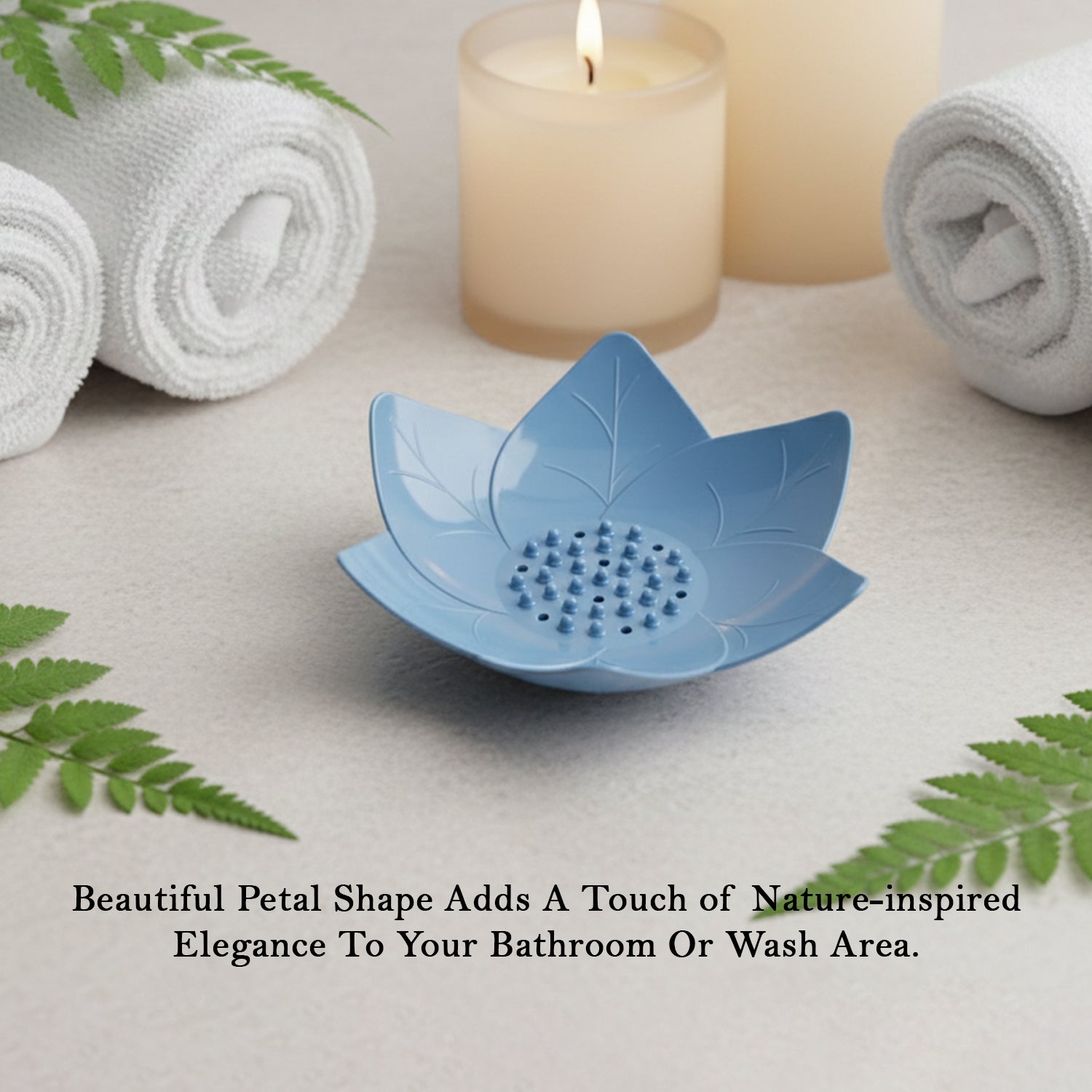 Wukusy Supermom 3-piece Lotus Blossom Design Soap Holder Set with decorative lotus flower motifs and modern ceramic finish.