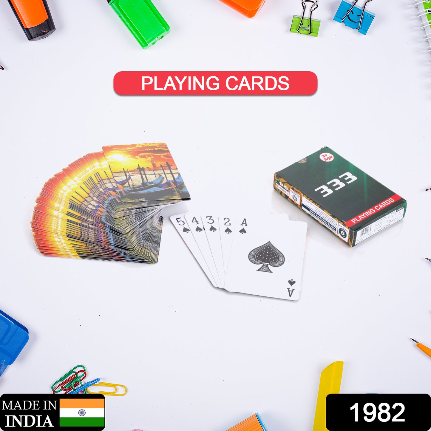 Luxury Wukusy 1982 playing cards deck featuring intricate patterns, high-definition printing, durable and flexible poker cards.