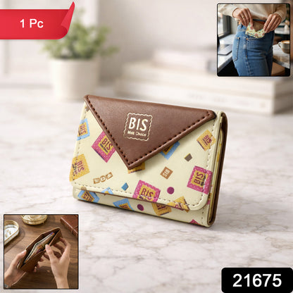 Wukusy premium stylish compact foldable wallet showing multiple card slots and a sleek design on a neutral background.