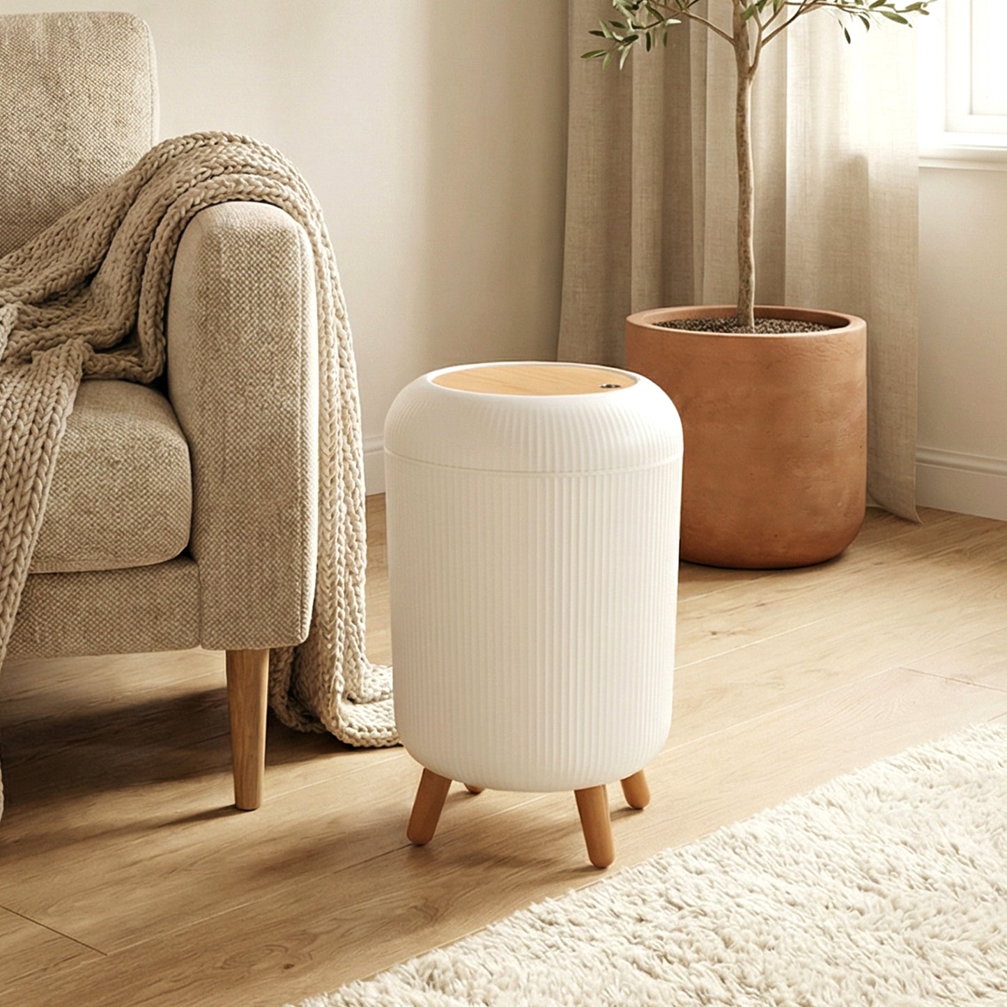 Wukusy premium stylish mini dustbin, 22x30 cm, compact trash container with modern design, suitable for home or office use
