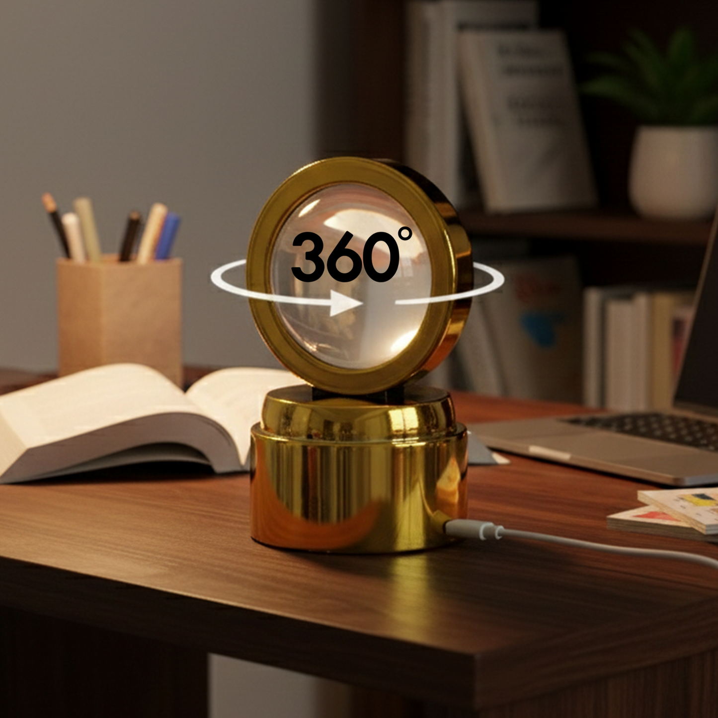 Wukusy Bajrang Bali 3D crystal ball night light with LED illumination, suitable for office decor, featuring detailed religious design