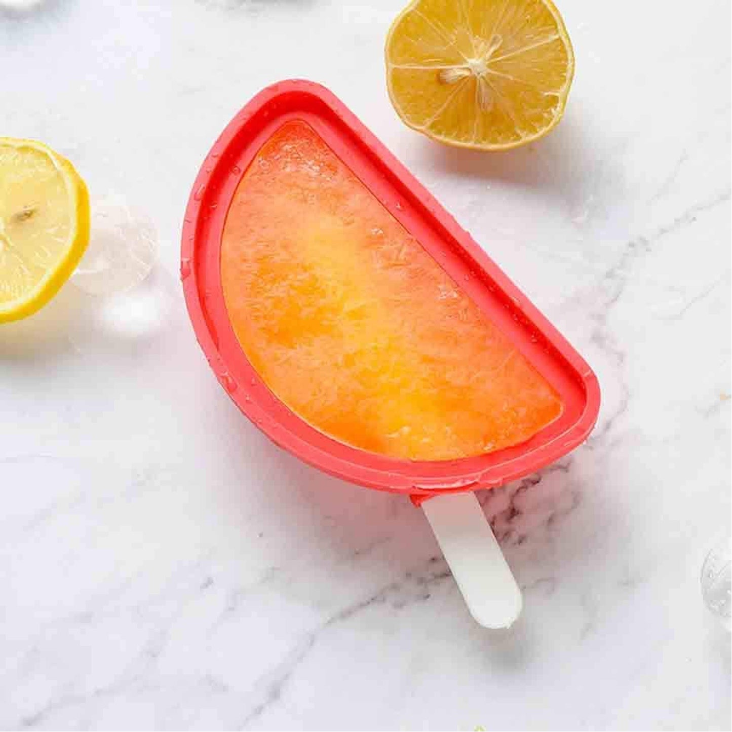 Silicone watermelon popsicle molds by Wukusy for homemade ice pops, featuring a fun, colorful watermelon design.