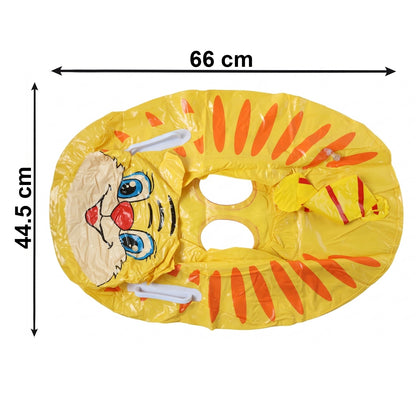 Inflatable kids swimming ring featuring cartoon animal shape, colorful swim tube for children, by Wukusy.