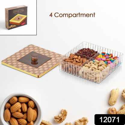 Plastic Super King Exclusive Mukhavasdani dry fruit box by Wukusy, showing a large, clear plastic container filled with mixed dry fruits.