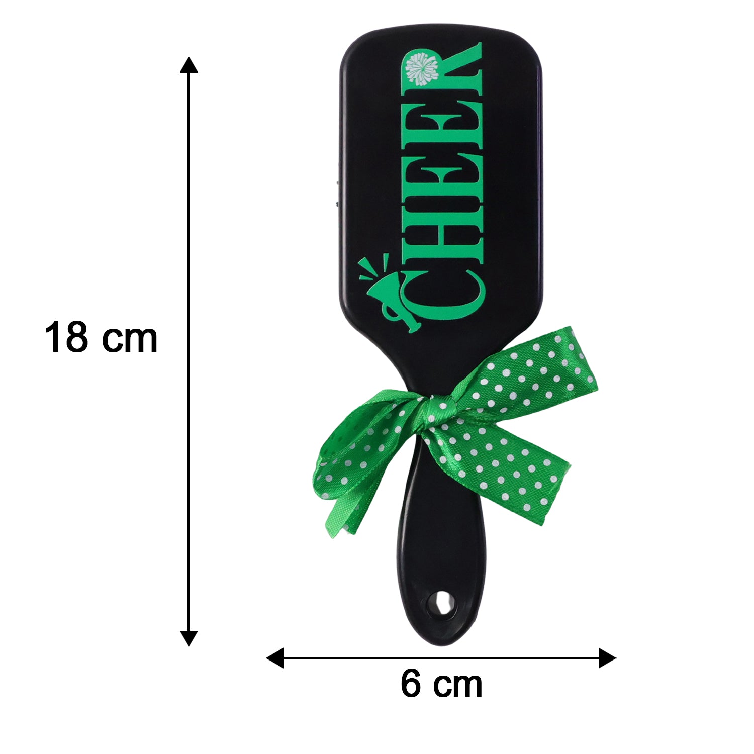 Kids printed hair brush by Wukusy with a cute ribbon bow handle, designed for gentle detangling and easy styling.