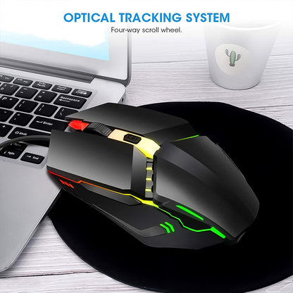 Wukusy USB wired ergonomic gaming mouse with adjustable buttons and smooth scroll wheel on a plain background