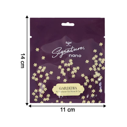 Wukusy Gardenia fragrance hanging air freshener sachet, 10g, with fresh floral scent and decorative design.