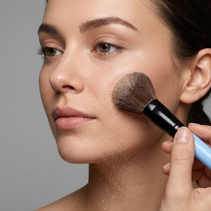 Wukusy 4-in-1 professional makeup brush set with four versatile brushes for foundation, blush, eyeshadow, and blending.